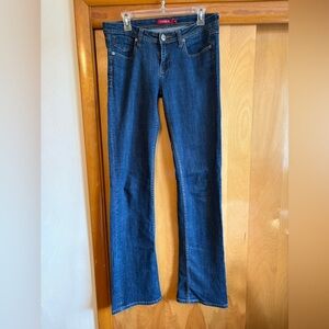 Juniors Vigold Boot Cut Dark Blue Jeans size 9 x 35 inseam